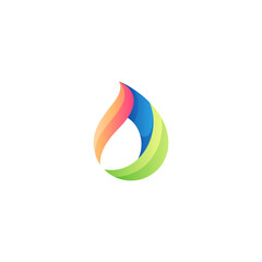 Oil drop logo with colorful 3d design style