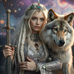 woman with a dog