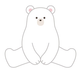 かわいい白熊のベクターイラスト。シロクマ、ホッキョクグマ