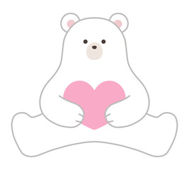 かわいい白熊のベクターイラスト。シロクマ、ホッキョクグマ