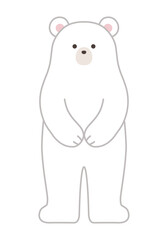 かわいい白熊のベクターイラスト。シロクマ、ホッキョクグマ