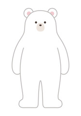 かわいい白熊のベクターイラスト。シロクマ、ホッキョクグマ