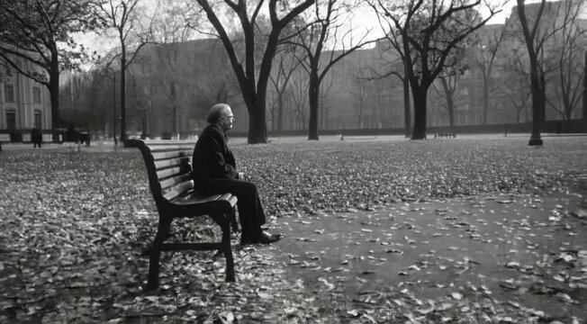 old man seated in a park