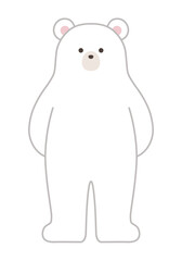 かわいい白熊のベクターイラスト。シロクマ、ホッキョクグマ