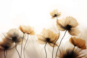 PNG Ink gold flowers petal plant inflorescence.