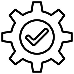 Gear check icon with line style