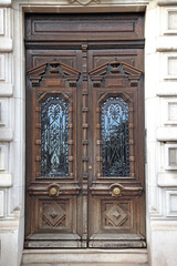Large Double Wooden Doors Entrance to House in Cannes France