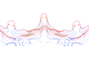 PNG Ghost border neon light line.