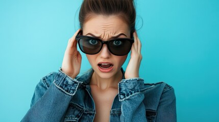 Naklejka premium Young Woman Expressing Shock