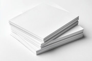 Blank A4 Stacked Paper Mockup isolated created with Generative AI