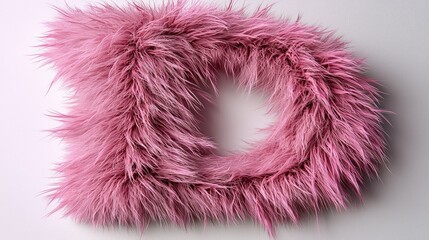 Fototapeta premium Pink Fur Letter D Soft Fluffy Alphabet 3D Render