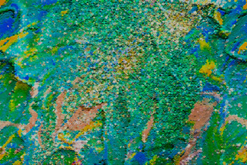 colorful abstract painting with swirls, scattered, speckles - abstract background, texture, paint on the wall