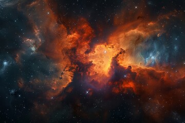 Obraz premium Celestial Nebula with Cosmic Objects