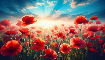 Fototapeta premium Wallpaper Hintergrund Klatschmohn