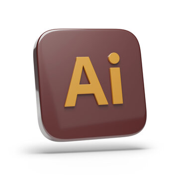Buenos Aires, Argentina - September 25th, 2024: Adobe Illustrator three-dimensional logo isolated on white background. 3d illustration.