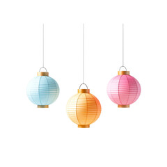 Obraz premium Three Hanging Paper Lanterns