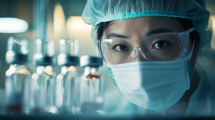 Laboratory Scientist in Protective Gear