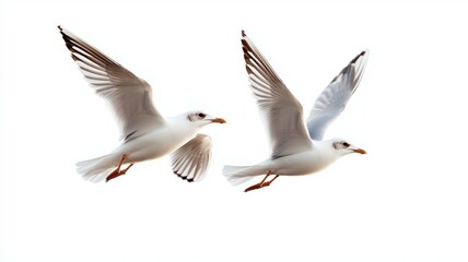 Fototapeta premium Two seagulls flying in the sky