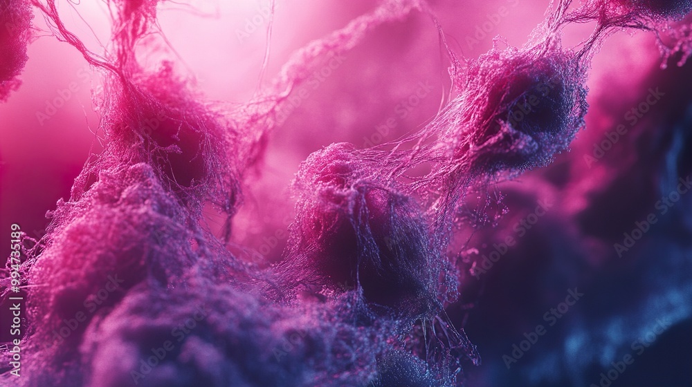 Sticker abstract digital art: glowing neural network visualization