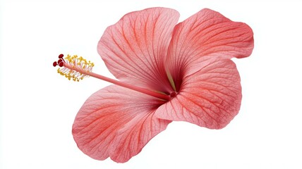 A single pink flower with a yellow center