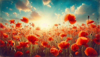 Obraz premium Wallpaper Hintergrund Klatschmohn