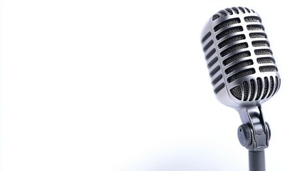 Fototapeta premium A microphone is shown on a white background