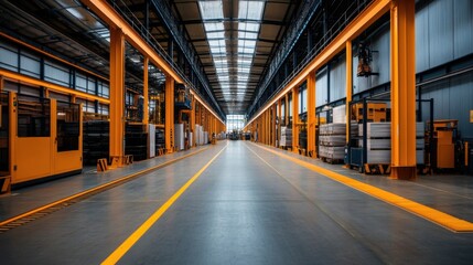 Modern Industrial Space with Yellow Accents