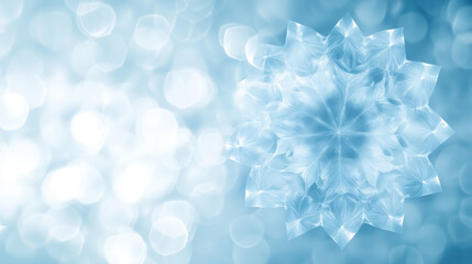 Delicate snowflake patterns create serene winter atmosphere.