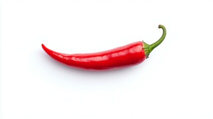 A red pepper is shown on a white background
