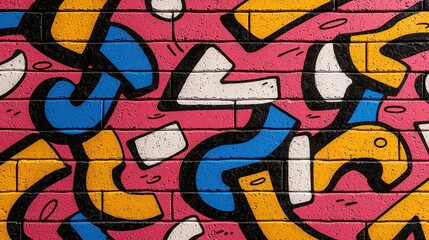 Colorful Abstract Graffiti Art on Brick Wall  Urban Street Art  Abstract Background