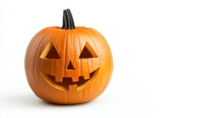 Fototapeta premium A pumpkin with a smiley face carved into it