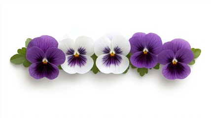 Fototapeta premium A row of purple and white flowers