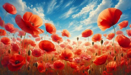 Obraz premium Wallpaper Hintergrund Klatschmohn