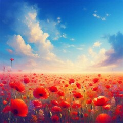 Obraz premium Wallpaper Hintergrund Klatschmohn