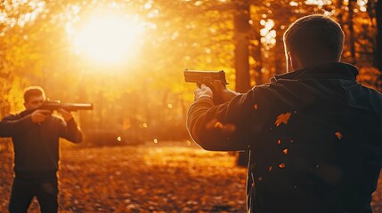 Autumn Duel in the Woods