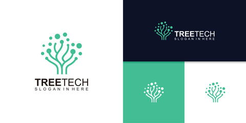 logo design tree tech,circuit,security,optical cable,logo design vector,symbol,template,idea,inspiration.