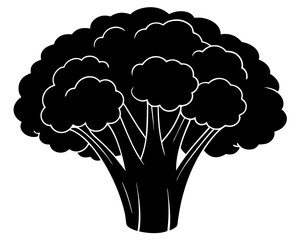 Broccoli black silhouette vector,egetable svg, Broccoli Clipart, Broccoli Cut File For Cricut Silhouette