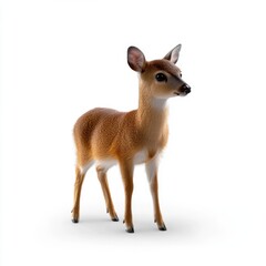 Fototapeta premium Muntjac Deer on White Background