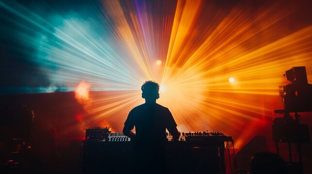 DJ Performance with Colorful Lights