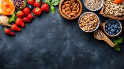 Fototapeta premium Fresh Ingredients for Healthy Meals and Snacks