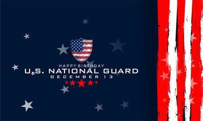 USA National Guard Birthday , December 13 with US flag  background. Holiday concept.  