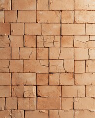 Obraz premium Rustic Clay Wall with Cracks in 3D Setting