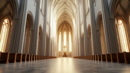 Obraz premium Grand Cathedral Interior with Classic Architecture