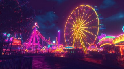 Obraz premium Neon Carnival Night