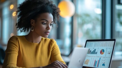 Focused Professional Working on Laptop
