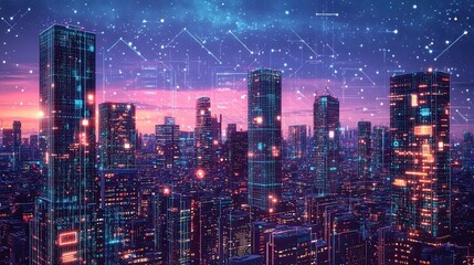 Futuristic Cityscape at Dusk