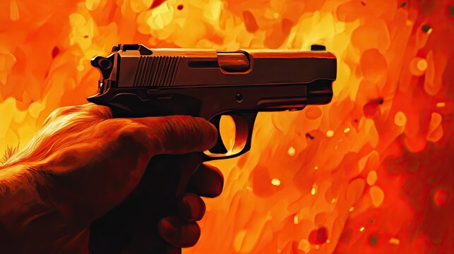 Handgun in Flames