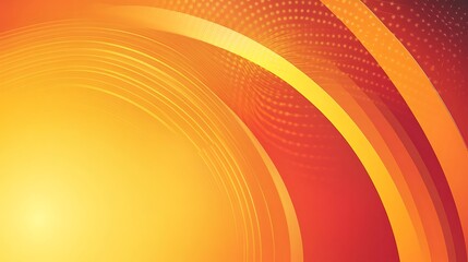 Abstract background with orange and yellow curved lines on red background.