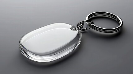 Stunning 3D Mockup of White Acrylic Keychain