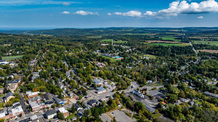 Aerial photo of Cazenovia Lake located in Town of Cazenovia, Madison County, New York, September 2024.	